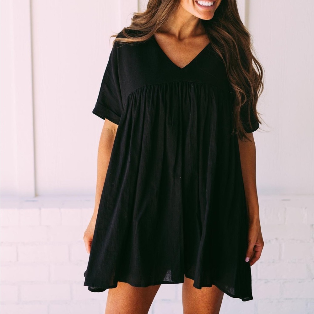 Black Babydoll Tunic - These Three Boutique